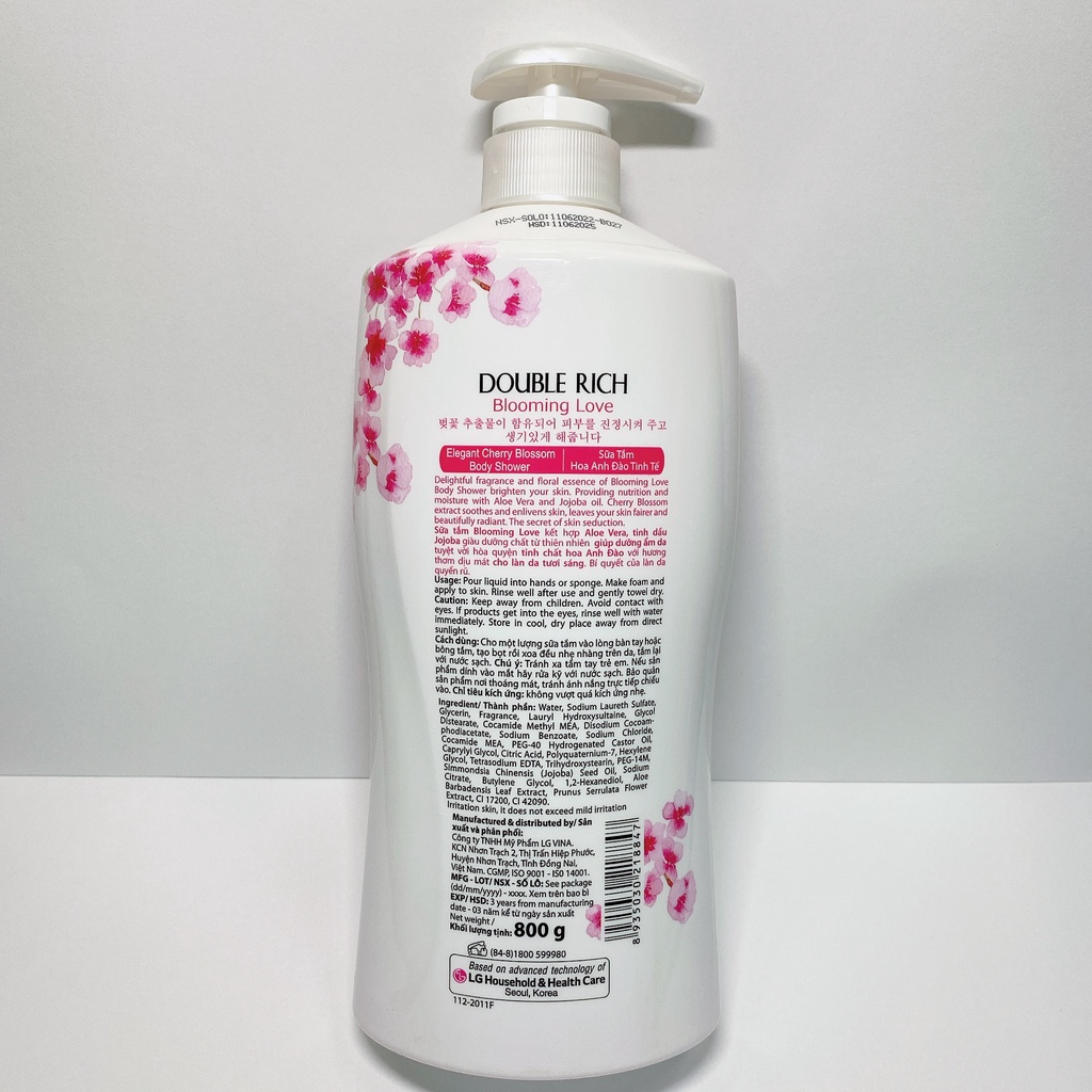 Sữa tắm Double Rich hương hoa giúp tăng cường độ ẩm cho da 800g
