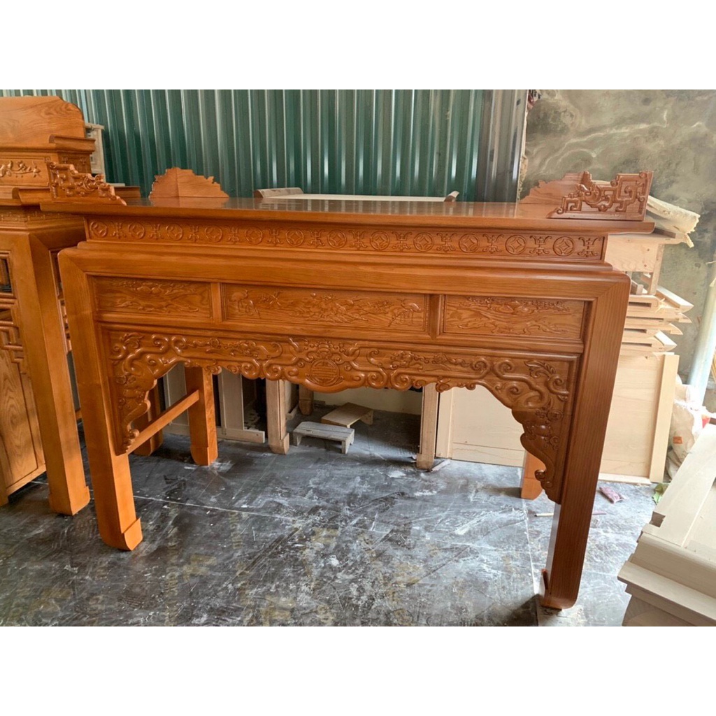 Cặp án thờ Gỗ Sồi Nga 100% Sơn PU cao cấp kt 153cm