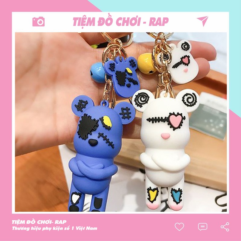 Móc khóa, móc túi Bearbrick hải tặc ngộ nghĩnh nhiều màu dùng làm quà tặng, dây treo balo, túi xách, ví cầm tay - Ráp