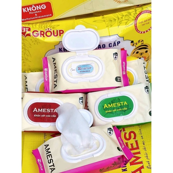1 Thùng khăn ướt AMESTA chính hãng 32 gói không mùi date mơi nhất