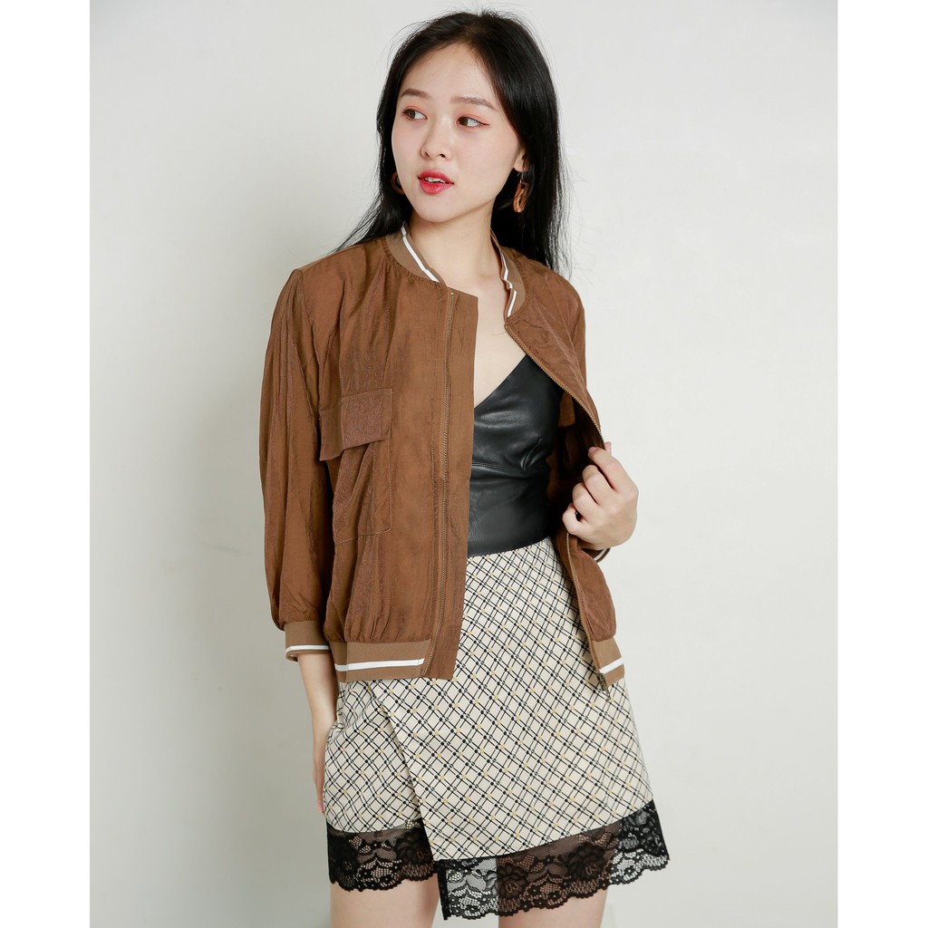 [Mã FAMALLT5 giảm 15% đơn 150k] Áo khoác Bomber cổ bo dài tay J-P Fashion