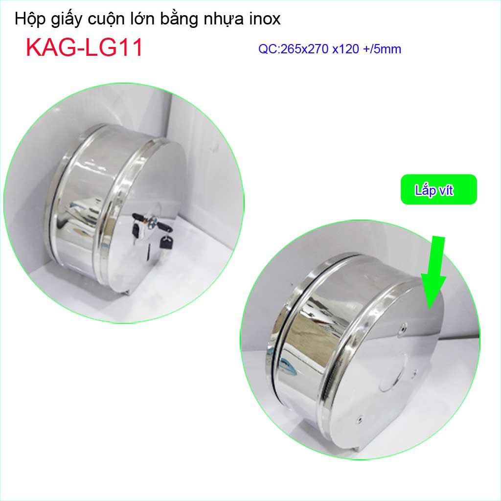 Hộp đựng giấy inox cuộn lớn, hộp giấy vệ sinh Roto KAG-LG11