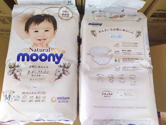 Bỉm Moony Natural size M quần 46 miếng