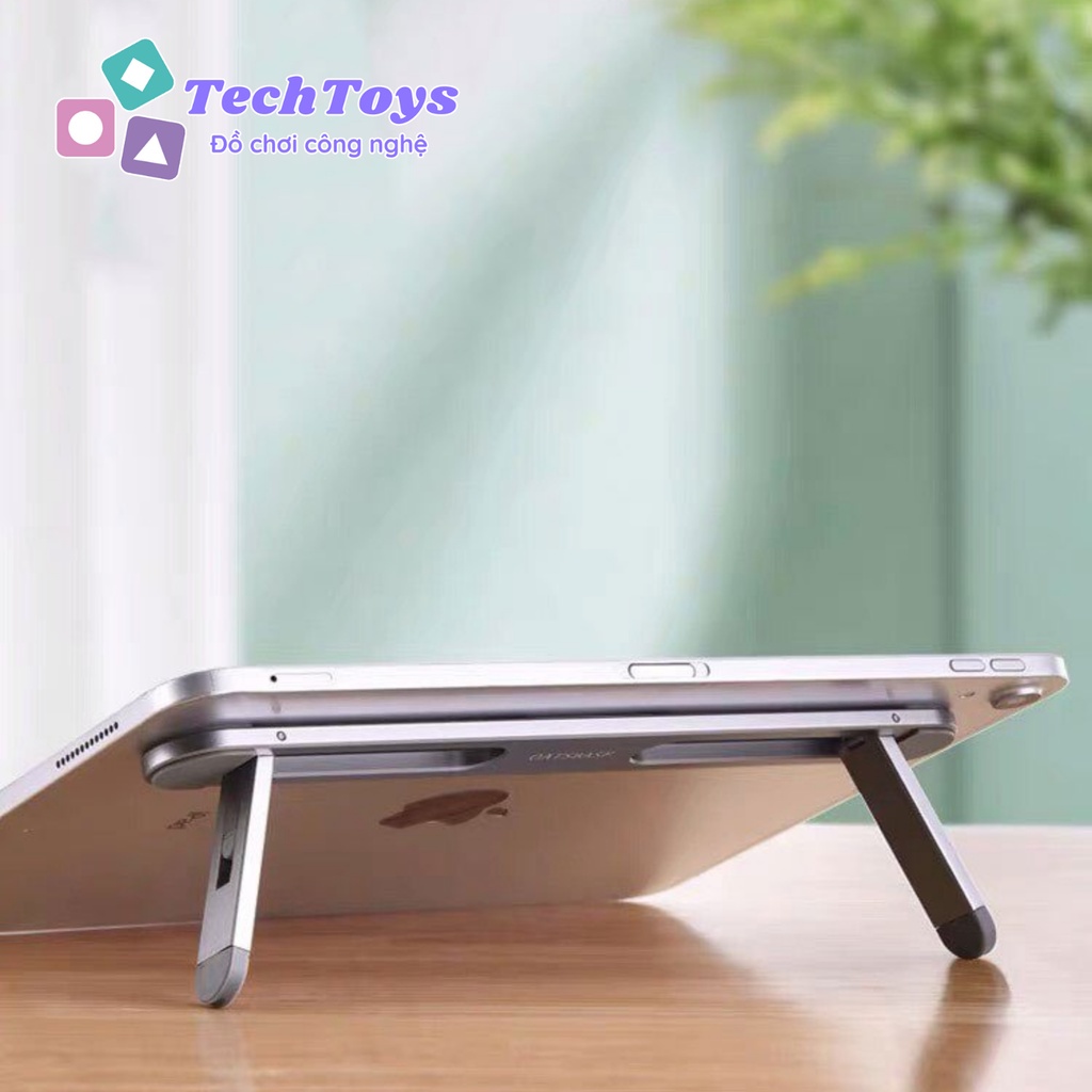 ▼Giá Đỡ dán LAPTOP, MACBOOK, IPAD gấp gọn bằng nhôm điều chỉnh được chiều cao, đế tản nhiệt, kệ để, chân cho laptop