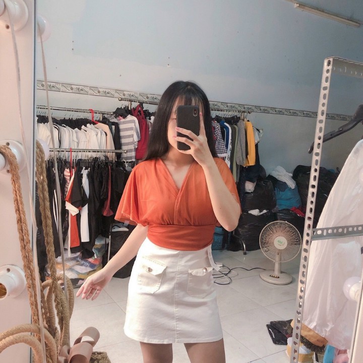 Áo croptop cánh dơi nơ lưng