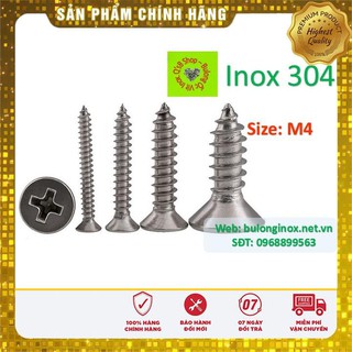 [HÀNG SẮN] Vít gỗ đầu bằng inox  size M4 DIN 7981C , vít gỗ đầu bằng, inox 304
