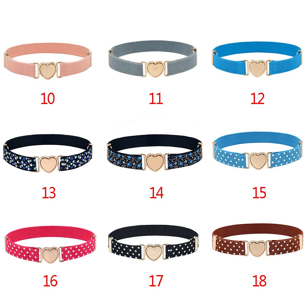 CLEVER Fashion Waist Belt Teen Dresses Elastic Belts Heart Belt Elastic Stretch Adjustable Kids Girls