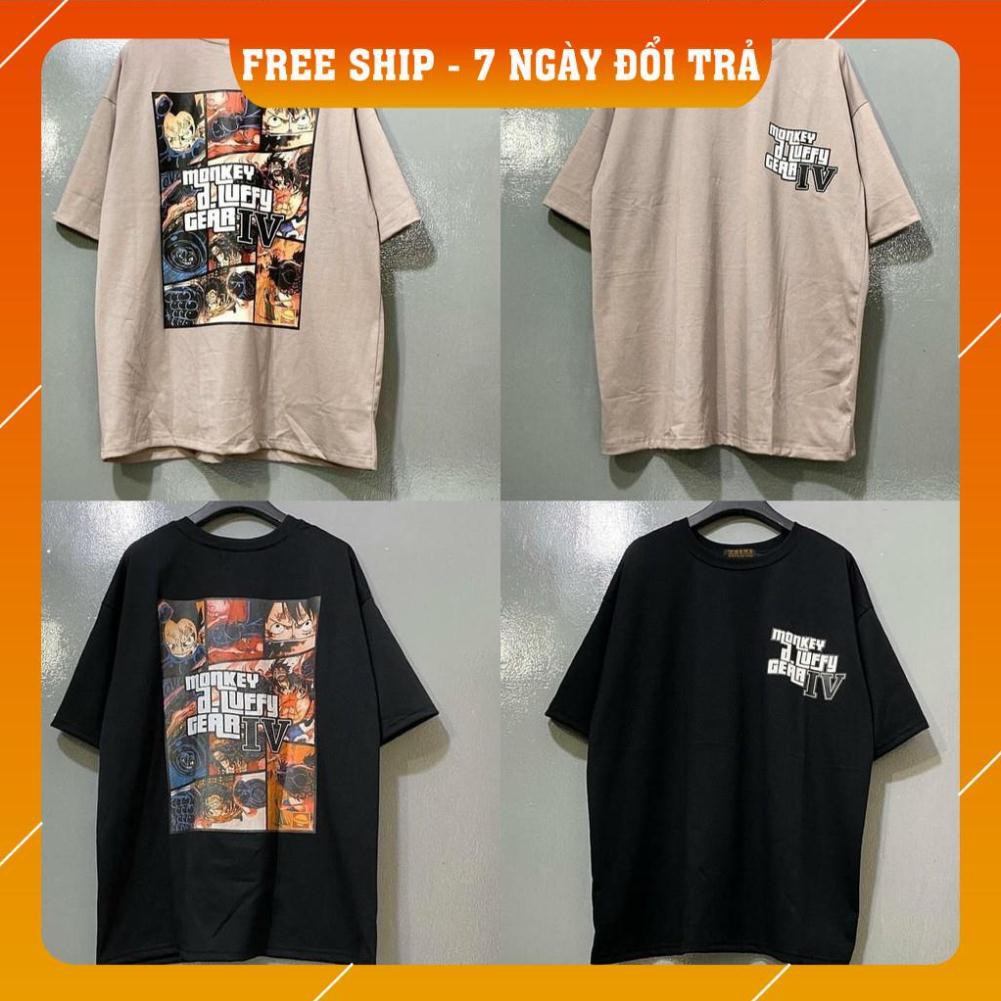 [Mã FATHANG5 giảm 10K đơn 50K]  Áo Thun Tay Lỡ MONKEY LUFFY GEAR IV Form Rộng Unisex (2 Màu) | BigBuy360 - bigbuy360.vn