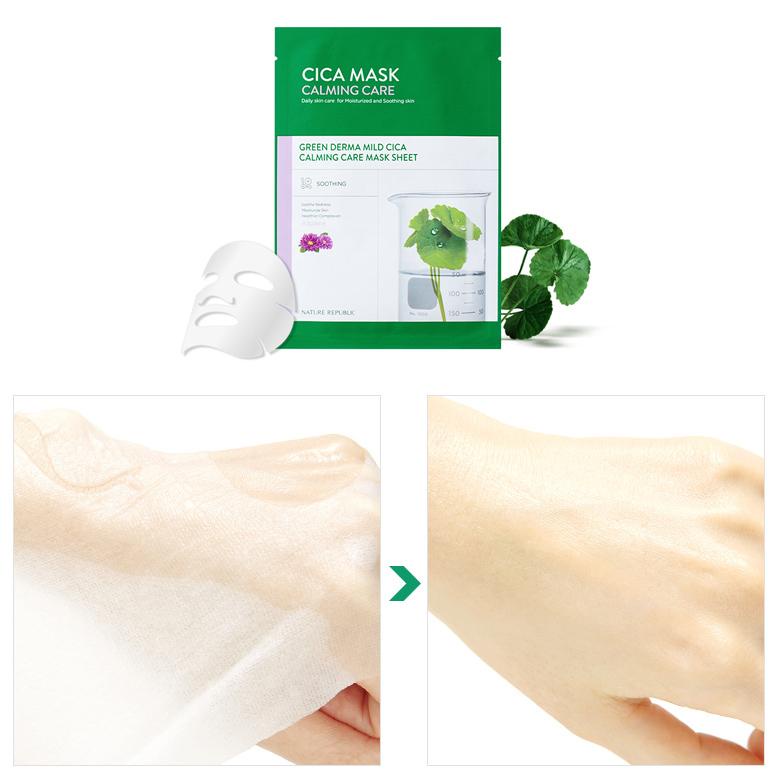 Mặt nạ giấy Nature Republic Green Derma Mild Cica Calming Care Mask Sheet 25ml