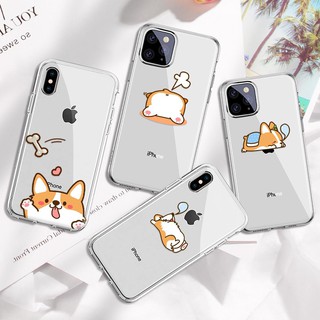 Ốp điện thoại silicon trong suốt in hình cún shiba cho iphone 6 plus 7 8 11 pro xr xs max – a1035