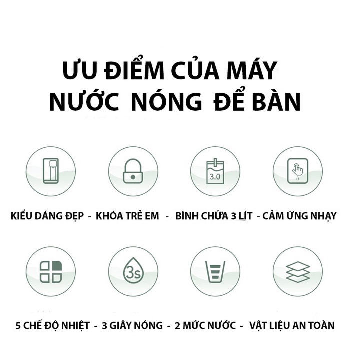 Máy Đun Nước Siêu Tốc RULAX 3L, Có Ngay Nước 99 Độ C Trong 2 Giây, Pha Trà, Pha Cà Phê - Màn Hình Cảm Ứng Tiếng Anh