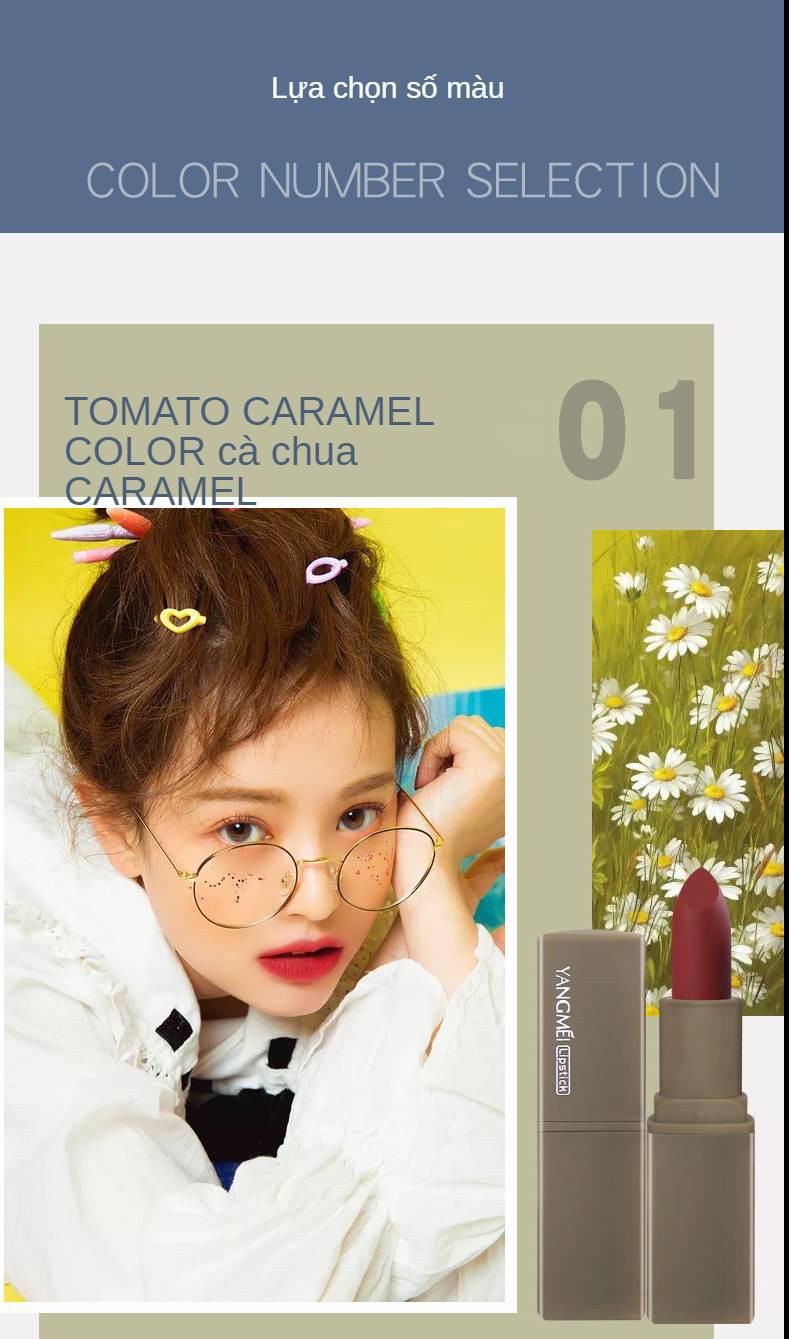 [Hàng mới về] Set son môi YANGMEI dưỡng ẩm chống nước lâu trôi tông màu trẻ trung xinh xắn | BigBuy360 - bigbuy360.vn