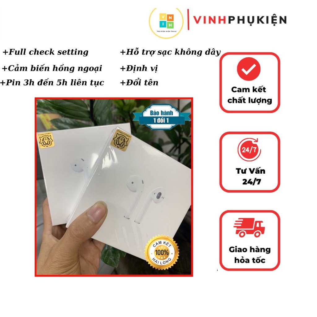 Tai nghe không dây bluetooth chip louda hổ vằn 1562 cảm biến hồng ngoại định vị đổi tên sạc pin trâu bảo hành 3 tháng
