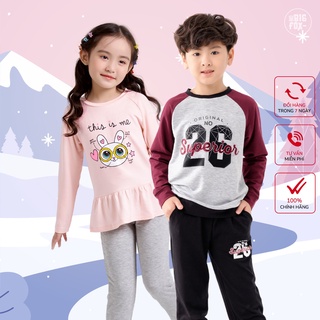 Bộ quần áo thu đông cho bé trai bé gái  bộ đồ nỉ dài tay trẻ em nam từ 3,4,5,6,7..11 tuổi in số 26