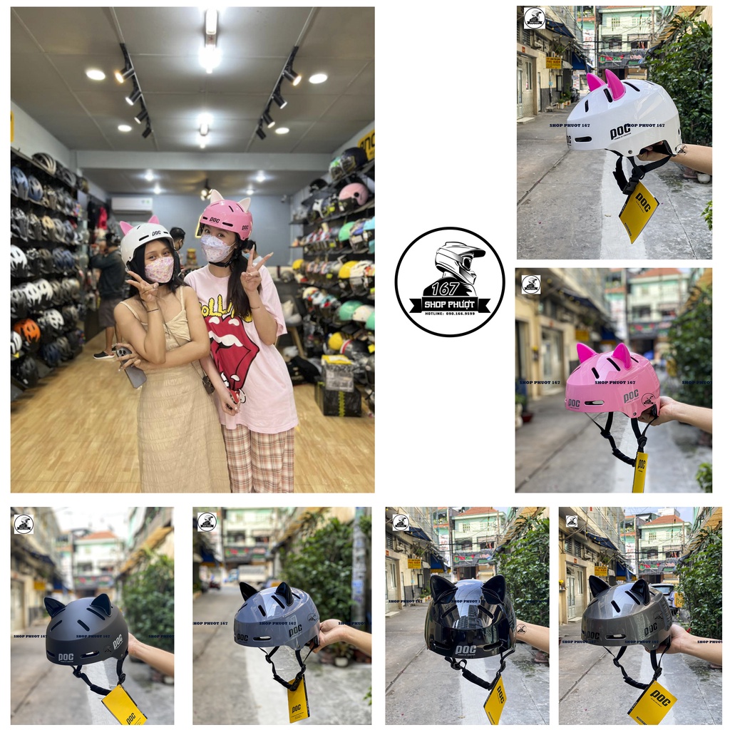 Mũ POC Tai Mèo POC P05 ĐỦ MÀU cực kute, kèm túi POC cao cấp, Fullbox và bảo hành 12 tháng