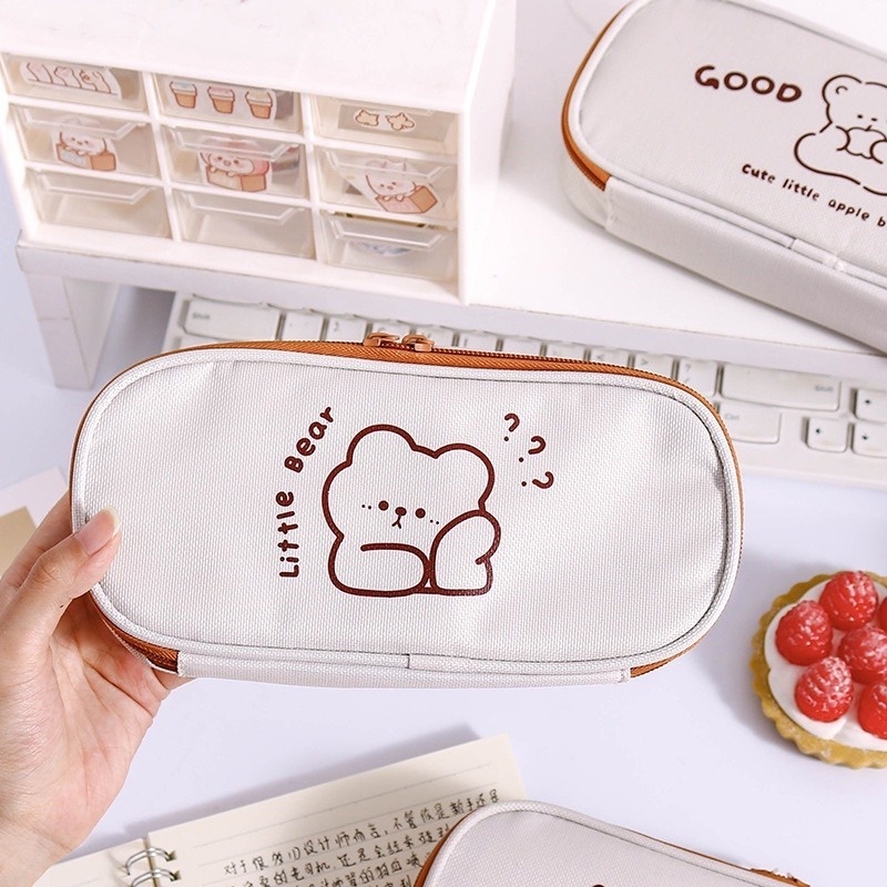 Túi Đựng Bút Hình Gấu Dễ Thương Sức Chứa Lớn Cho Học Sinh