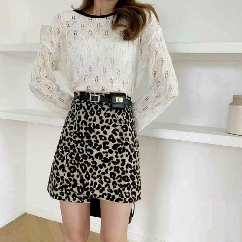 Chân váy da báo