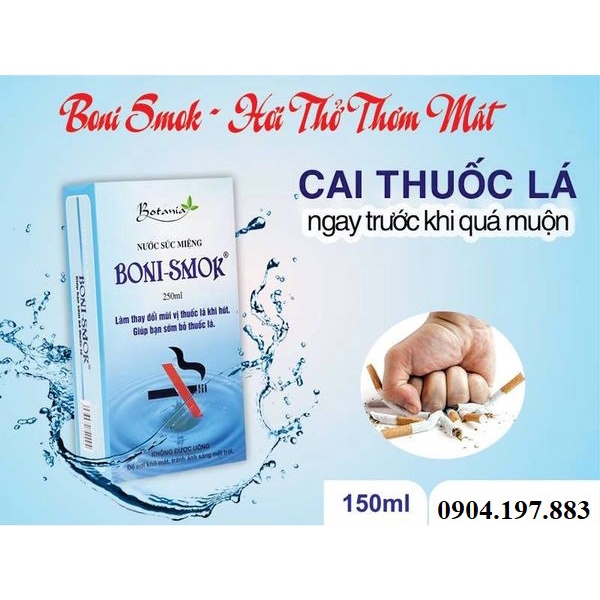 [CHÍNH HÃNG] Nước súc miệng cai thuốc lá Boni-Smok Boni Smoke Boni Smok 150ml/ 250ml