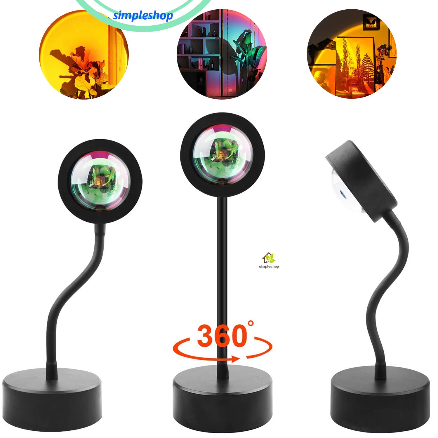 Đèn Led Usb Xoay 360 Độ Ánh Sáng Cầu Vồng Dùng Trang Trí Phòng Khách / Phòng Ngủ