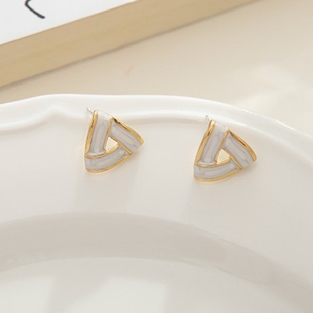 MOCHASHUKhuyên tai hình tam giác mạ bạc 925 thời trang xinh xắn cho nữ