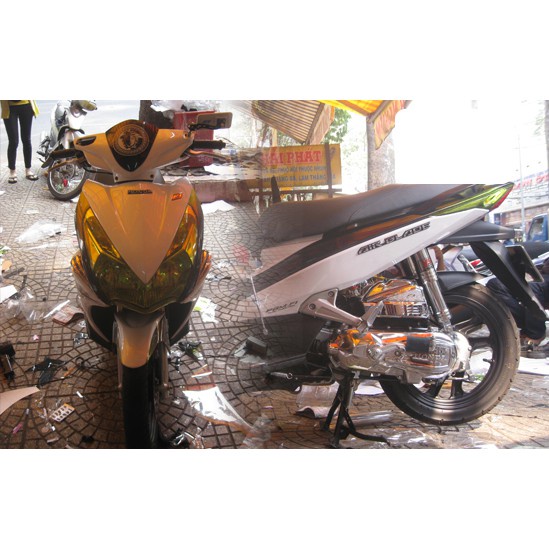 Tem trùm air blade ♦FREESHIP♦ trắng đen đời 2011, độ team trùm ab dán phủ dàn áo xe trắng đen rẻ đẹp