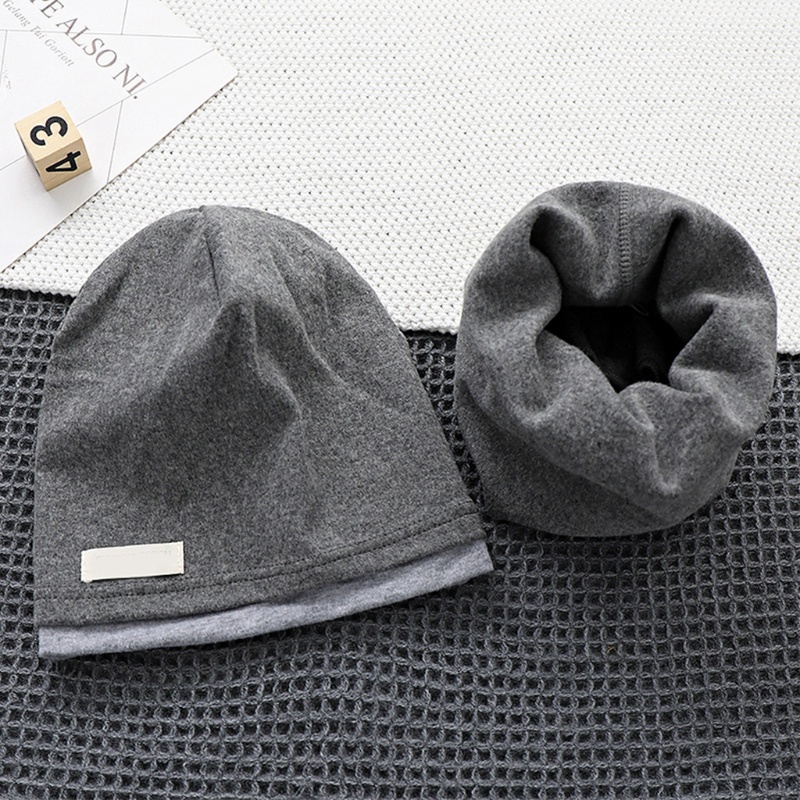 Set Nón Và Khăn Choàng Cổ Bằng Cotton Màu Trơn Cho Trẻ Em Người Lớn Dịp Halloween Giáng Sinh Năm Mới