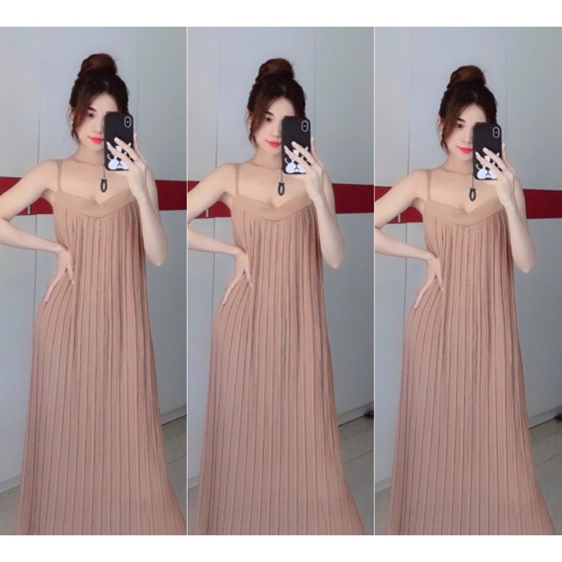 [Mã WASTMAY giảm 15% tối đa 30K đơn 150K] Đầm 2 dây dập ly dễ thương (hình thật+video) | BigBuy360 - bigbuy360.vn