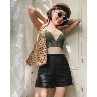 Quần Short - Linen - Cia Short - Đen - PHUTA