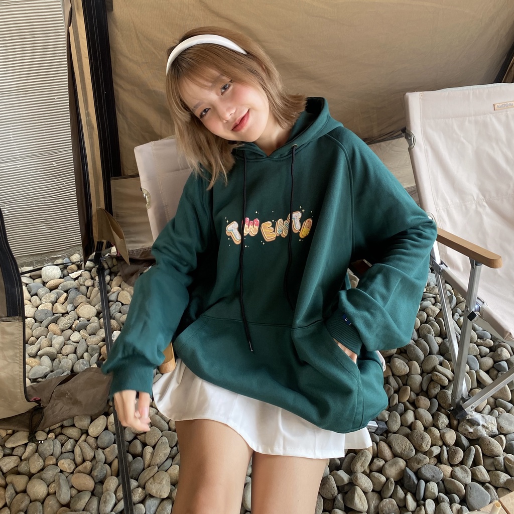 HOODIE TWENTI NỈ COTTON BÁNH KẸO ĐÁNG YÊU XANH ĐẬM | BigBuy360 - bigbuy360.vn