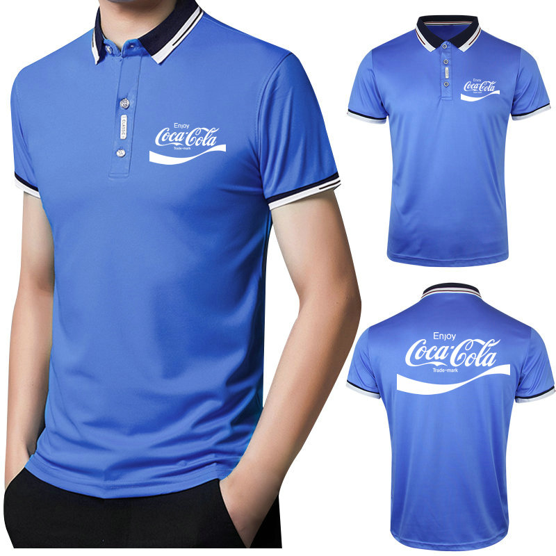 COCA COLA Áo Thun Polo Ngắn Tay Phong Cách Hàn Quốc Dành Cho Nam