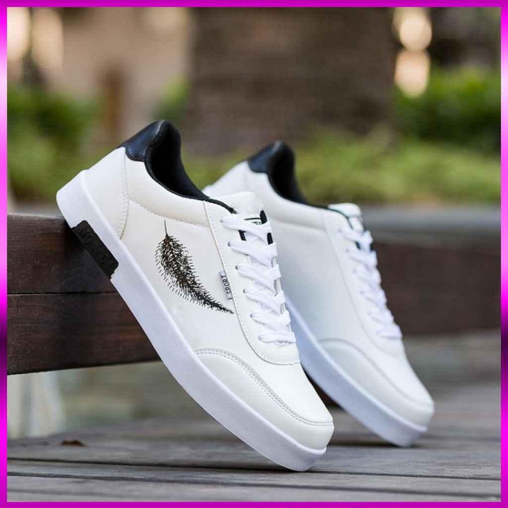 [Mã FAGREEN245 giảm tới 30K đơn 99K] Giày thể thao nam đế bệt có họa tiết lông vũ | BigBuy360 - bigbuy360.vn
