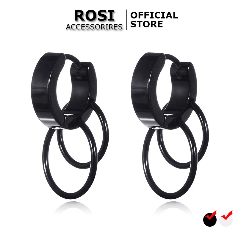 Khuyên tai Unisex Double Rings Earrings, Bông Tai Cá Tính (1 Chiếc)