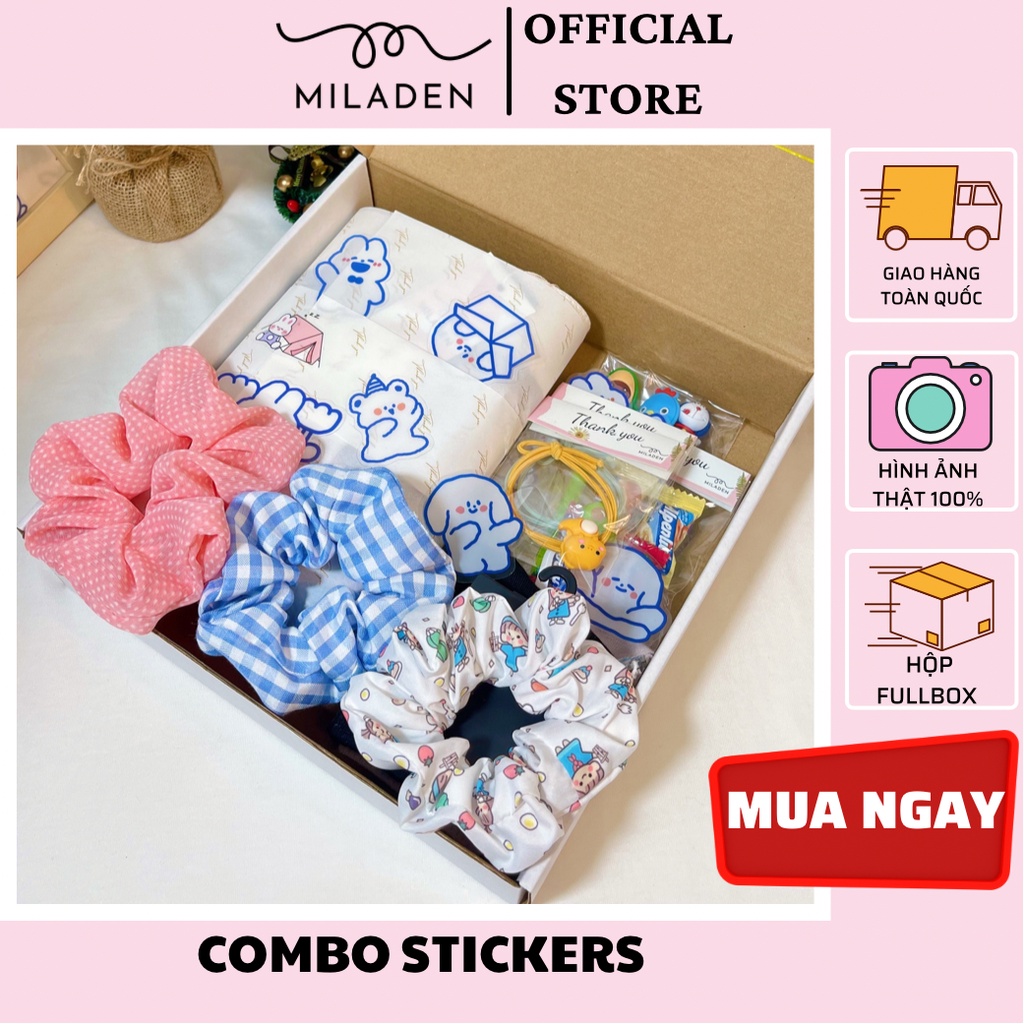 [Combo Stickers] Quà tặng Túi Tote, Túi Vải Canvas Cao Cấp và Phụ Kiện Xinh MILADEN.