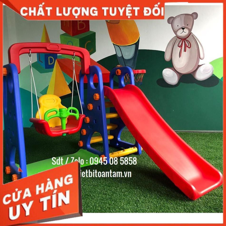 hàng chất lượng -  Cầu trượt xích đu hình con voi có rổ chơi bóng cao cấp, chất lượng nhất