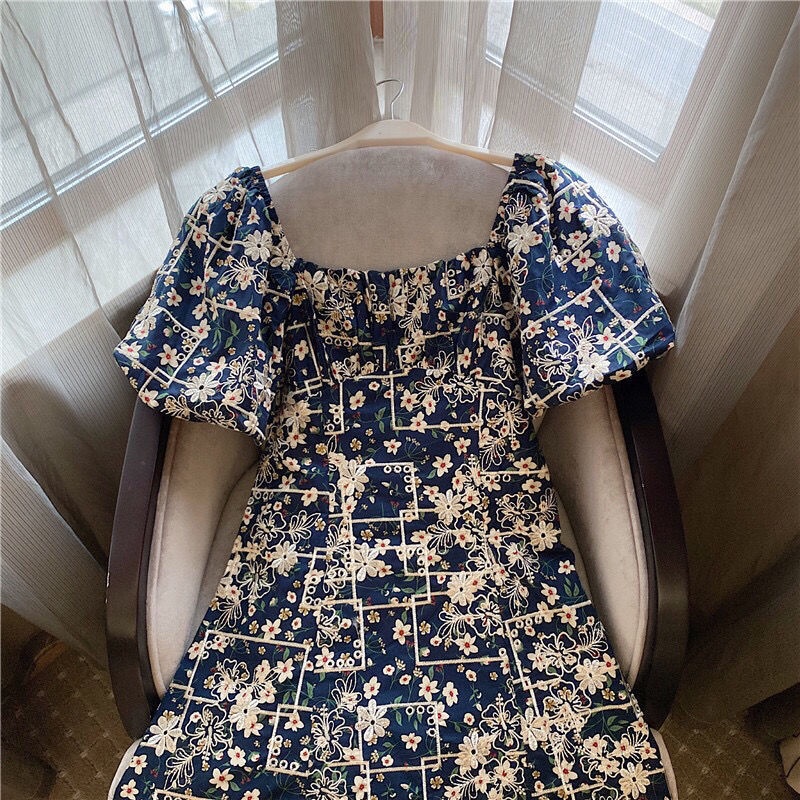 [Spot] Đầm Hoa Phong Cách Hàn Quốc Thời Trang Pháp