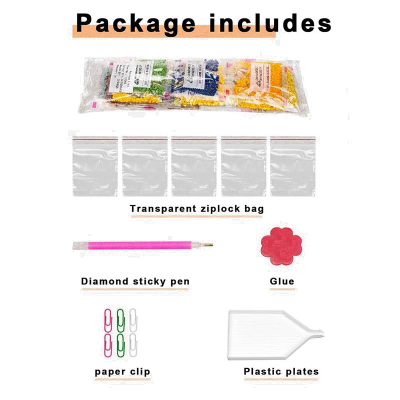 Bộ phụ kiện làm tranh đính đá hình cây thần tài DIY độc đáo kích thước 30x40cm