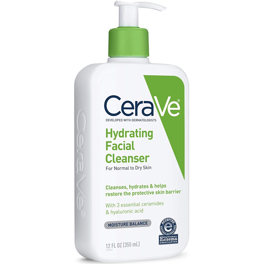 Sữa Rửa Mặt CeraVe Hydrating Facial Cleanser For Normal To Dry Skin dưỡng ẩm cho da khô 355ml
