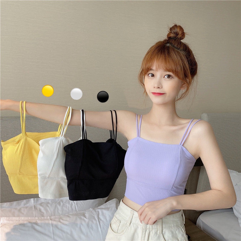 【Yuki】ÁO 2 dây bra có mút ngực xinhh