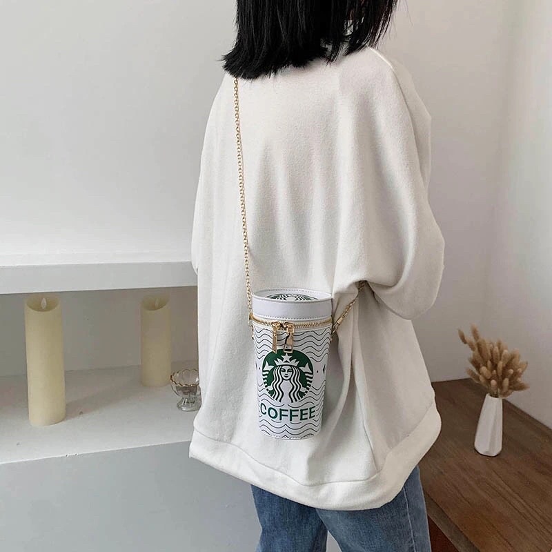 M21_Túi Da Pu Hình Cốc Tự May Handmade