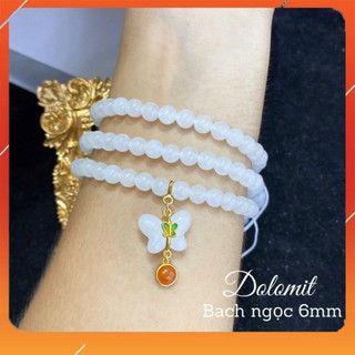 Sản phẩm  Vòng tay bạch ngoc trắng quấn 3/4 vòng tuỳ size tay. Phù hợp tất cả các mệnh đặc biệt hàng chuẩn đẹp