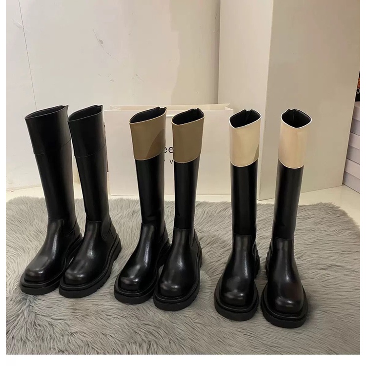 Giày Cao Gót Mũi Tròn Phối Khóa Kéo Thời Trang Dành Cho Nữ