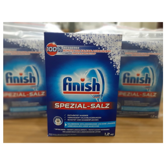 Muối chống cặn vôi dùng cho máy rửa chén bát Finish an toàn vệ sinh ăn uống - Shop Viloet