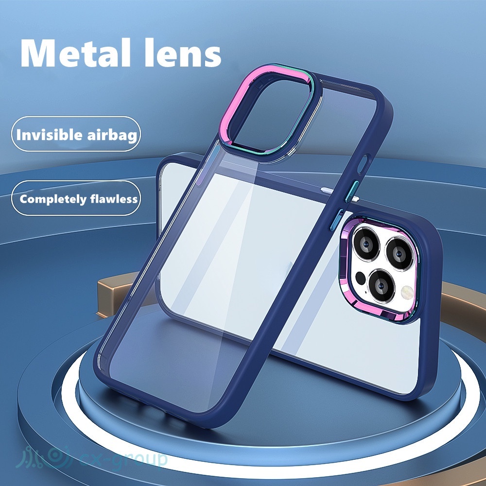 Ốp điện thoại silicone trong suốt viền kim loại nhiều màu sắc tùy chọn cho IPHONE 13