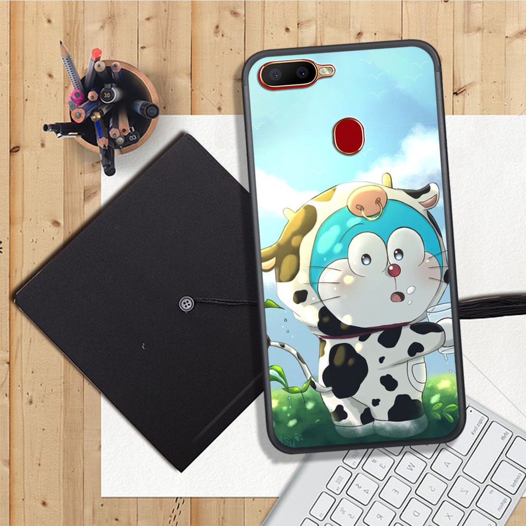 ỐP LƯNG OPPO A5S/A7/A12/F9,  IN HÌNH CHÚ MÈO MÁY DOREMON.