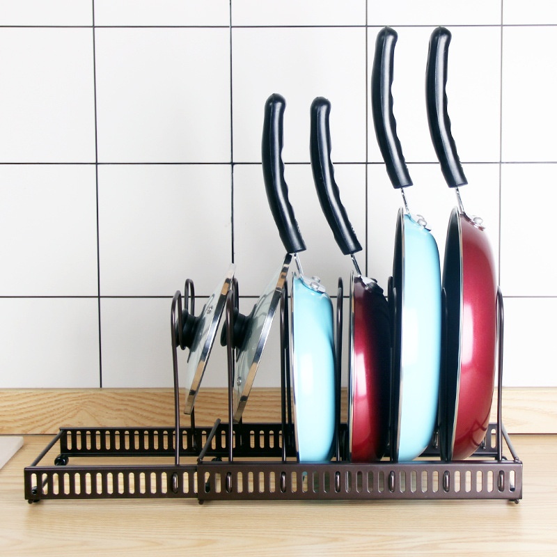 Giá úp nồi chảo có giá đỡ, kệ úp xoong nồi đa năng điều chỉnh được kích thước