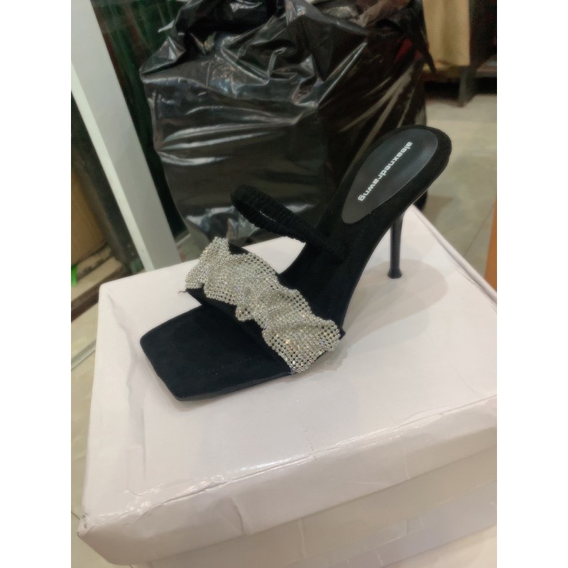(ORDER) Giày Cao Gót nẹp ngang gắn đá thời trang mẫu 2021(Săn 38)