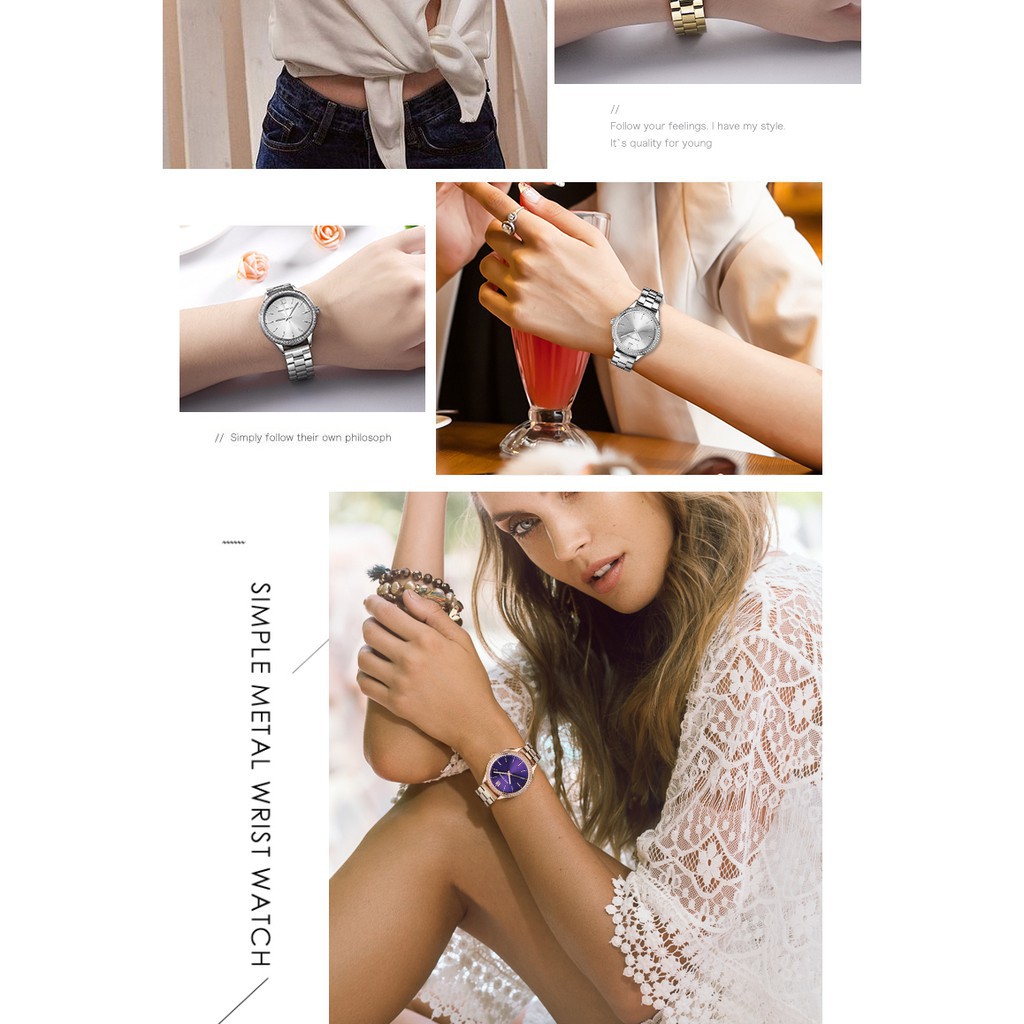 ĐỒNG HỒ NỮ MINI FOCUS 0043L DÂY THÉP CHÍNH HÃNG,MẶT TRÒN VIỀN ĐÍNH ĐÁ SANG TRỌNG Bán lẻ giá sỉ