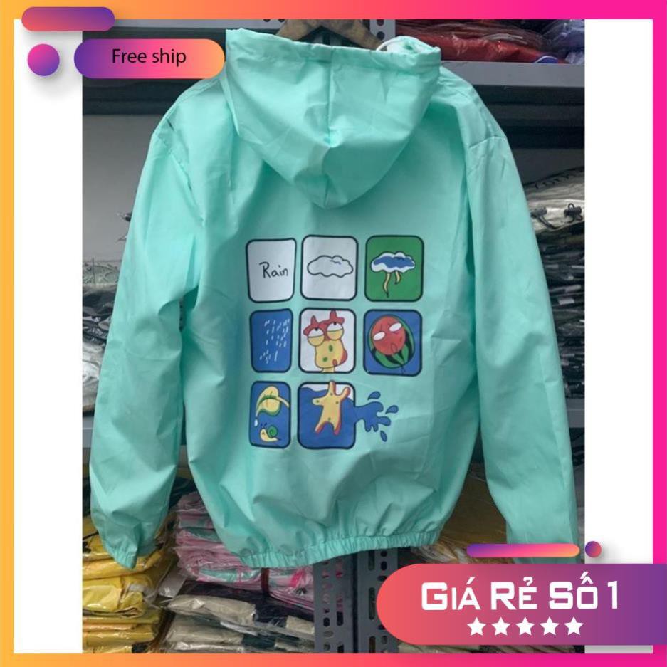 [ÁO KHOÁC NỮ,NAM] Áo Khoác Dù 2 Lớp Rain Siêu Cute Unisex Free Size Dưới 68kg AK10 | BigBuy360 - bigbuy360.vn