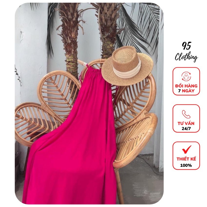 [Hàng Loại 1] Đầm maxi cổ yếm buộc nơ xinh xắn | BigBuy360 - bigbuy360.vn