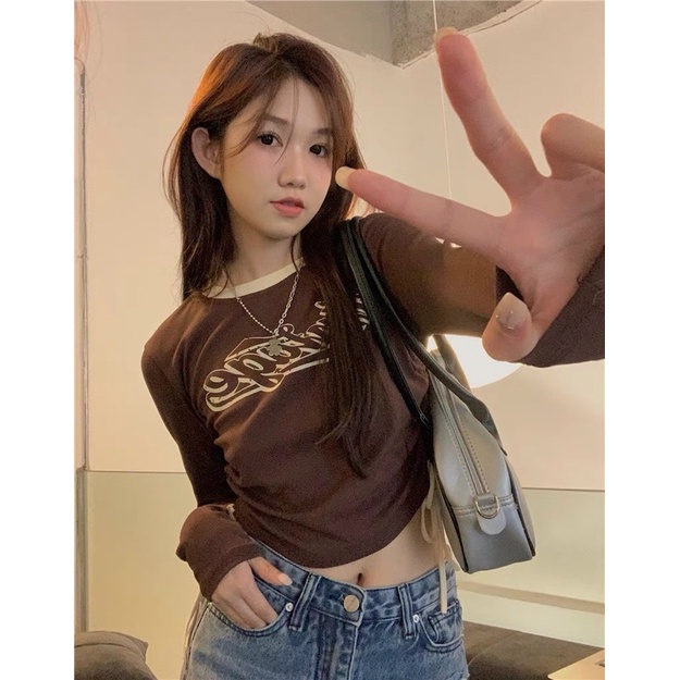 Áo thun gân dài tay dây rút hai bên eo Gb alohashop91